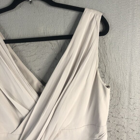 Vivian Diamond Formal Dress Womens 18 Gray Maxi Wedding Ruched Event Occasion - Picture 16 of 16